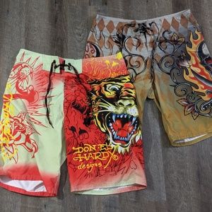 Ed Hardy by Christian Audigier Boar Shorts Size 34